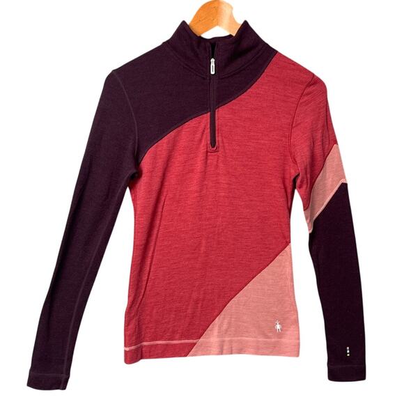Smartwool Womens Merino 250 Baselayer Top Colorblock 1/4-Zip Size M Gorpcore - Picture 3 of 11